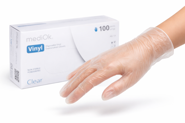 Перчатки виниловые MediOK размер XL прозрачны неопудренные 100шт – СМП-Склад