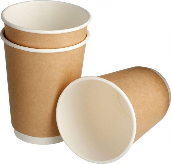 Стакан бумажный 350мл д/гор Крафт двухслойный (Виридо)