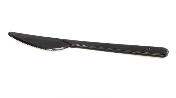 Нож столовый пластиковый 180мм ПРЕМИУМ черный (ПП)