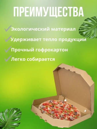 Коробка под пиццу 350х350мм бурая с печатью – СМП-Склад, 2