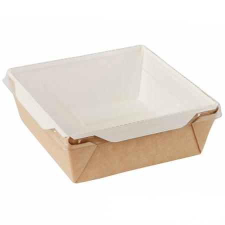 Короб бумажный под салат GEOBOX OPSALAD 1200 (167х167х62мм) с крышкой