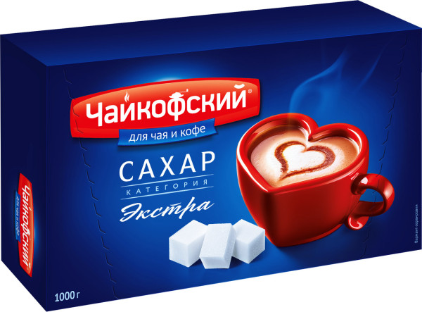 Сахар Чайковский белый кусковой экстра, 1кг (20шт/уп)