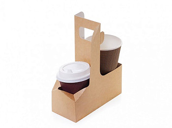 Держатель для 2-х стаканов картонный с ручкой OSQ CUPHOLDER  – СМП-Склад