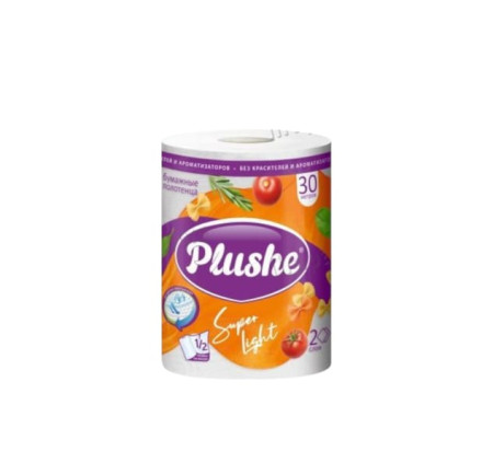 Полотенце бумажное в рулоне 1рул 2cл 30м Plushe Super Light