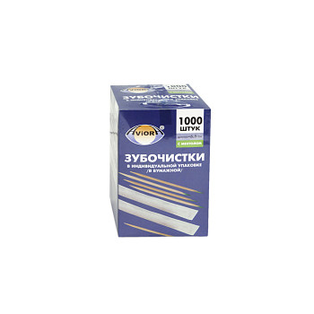 Зубочистки в инд. бумажной упаковке с ментолом Авиора 1000шт  – СМП-Склад