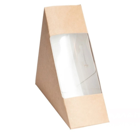 Короб бумажный под сэндвич (130x130x60) НЕПЛАСТИК 