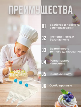 Мешок кондитерский прозрачный Aleks Parks 40 см в пластах, 50шт  – СМП-Склад, 3