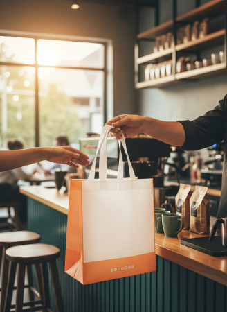 Сумка универсальная, Бело-персиковая (280х250х150 мм)