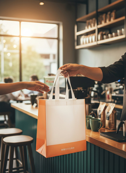 Сумка универсальная, Бело-персиковая (280х250х150 мм)