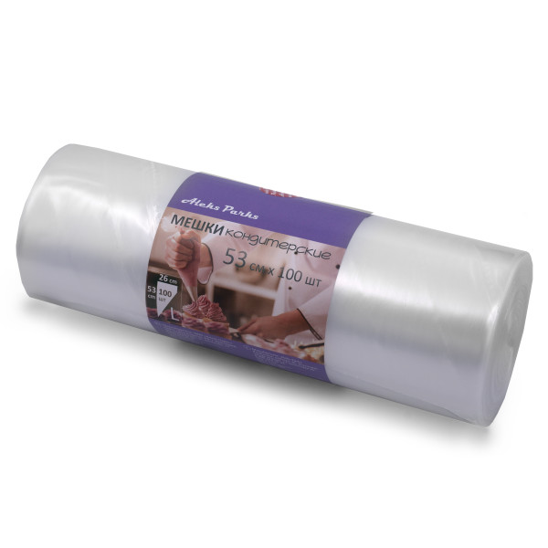 Мешок кондитерский Aleks Parks 53 см в рулоне прозрачный 90мкр 100шт