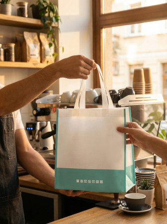 Сумка универсальная, Бело-зеленая (280х250х150 мм)