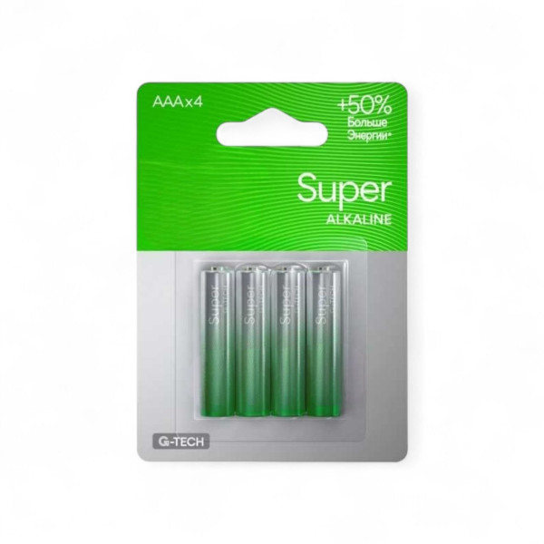 Батарейка ДжиПи Super Alkaline AAA LR3 щелочная (24AB-SR4, 1,5V, 4/96/384/768), 1шт