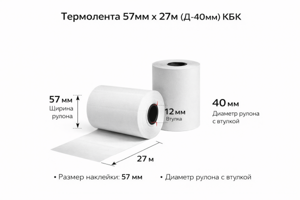 Термолента 57мм х 27м (Д-40мм) КБК – СМП-Склад