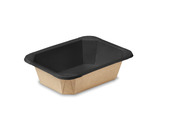 Короб бумажный под салат OSQ OCTOBOX 400 BLACK (161х126х45мм) без крышки – СМП-Склад