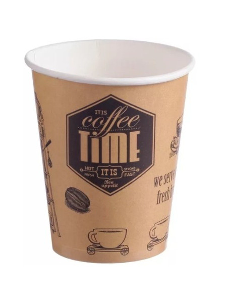 Стакан бумажный 250мл д/гор Кофе тайм (Виридо)