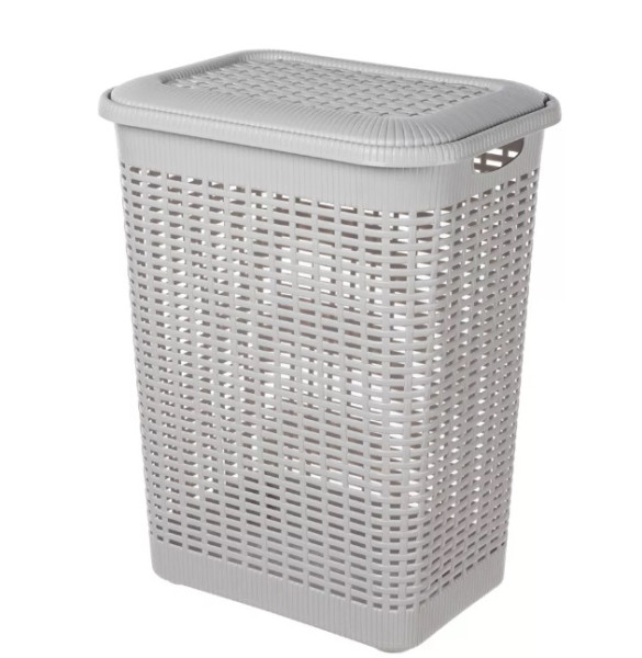Корзина для белья ECONOVA, 50л с крышкой, Светло-серый  Корзина для белья ECONOVA, 50л с крышкой, Светло-серый