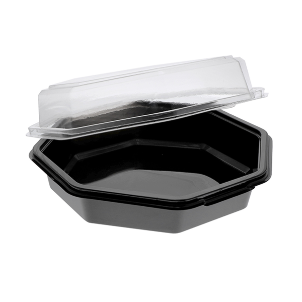 Контейнер ПП SALAT-BOX (190х190х75мм) 1400мл, черный без крышки