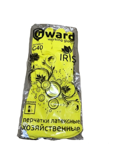 Перчатки латексные хозяйственные GWARD IRIS размер L 1пара