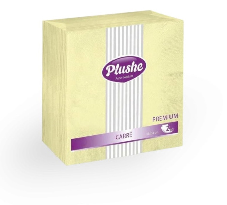 Салфетки Plushe Premium Сarre 33х33 2сл 50л Рамочное Шампань Пастель